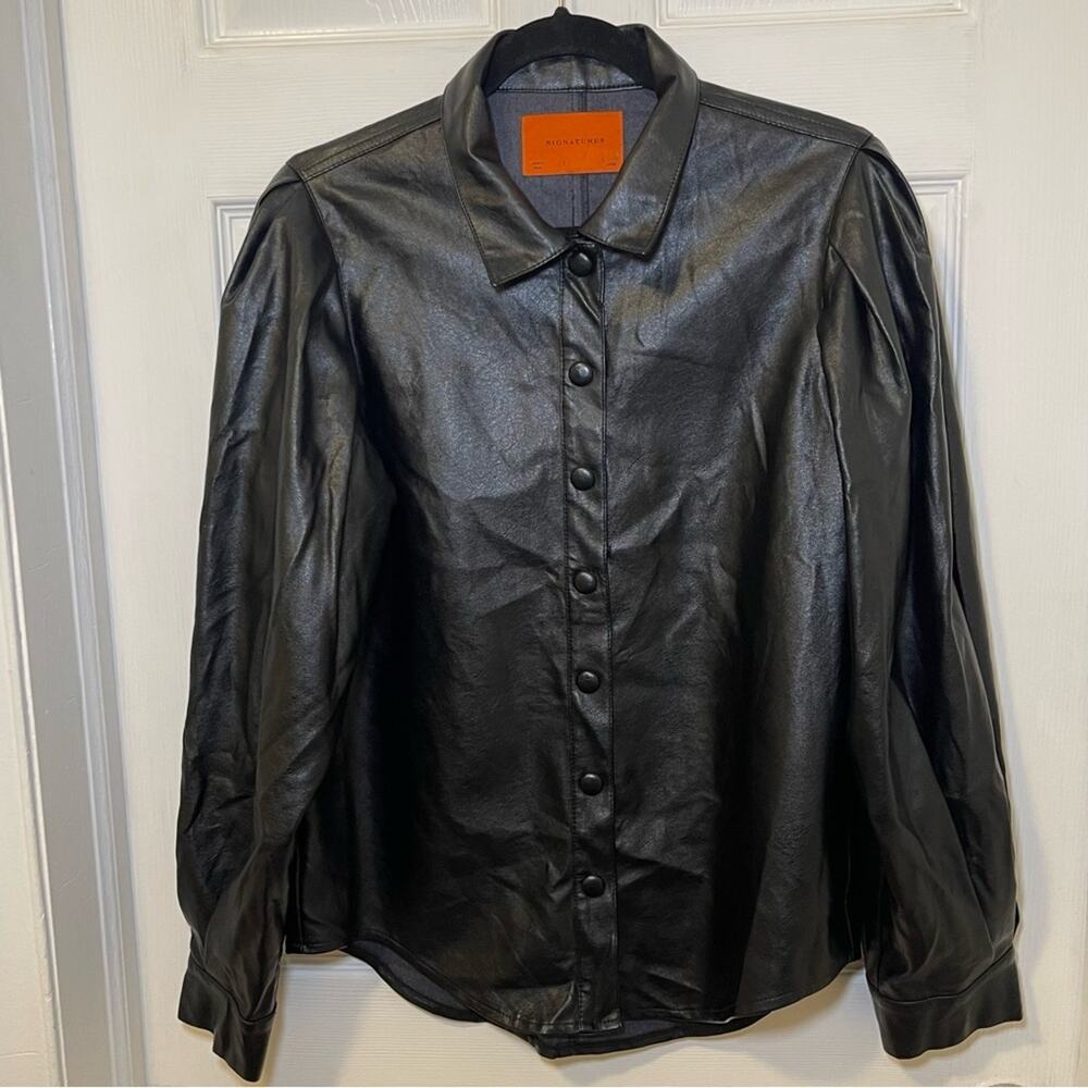 Signature Faux Leather Shirt